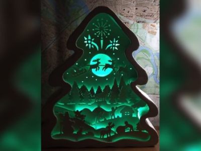 图纸封面-激光雕刻圣诞树 3D 灯 CDR 文件