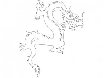 图纸封面-龙墙矢量艺术剪影 DXF 文件