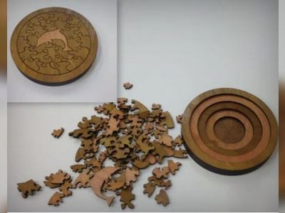 图纸封面-海豚激光切割木质拼图 CDR 文件
