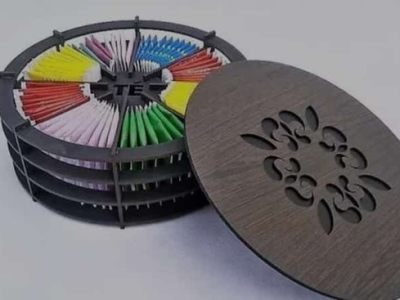 图纸封面-木制圆形茶叶盒 矢量文件