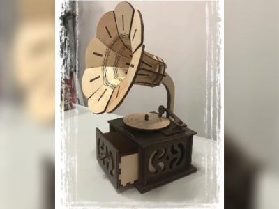 图纸封面-数控激光切割木质留声机