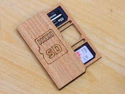 图纸封面-SD 卡盒 木制存储卡座 3mm 矢量文件
