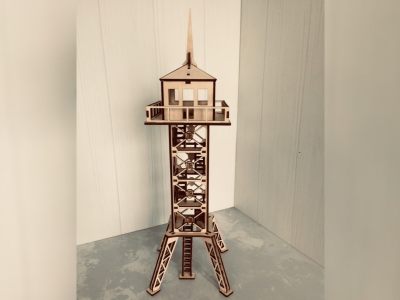图纸封面-军事瞭望塔 3d 木制模型