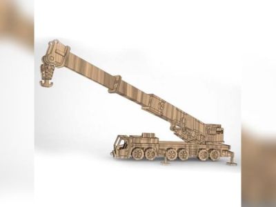 图纸封面-3D 木制拼图起重机模型 CDR 和 DXF 文件