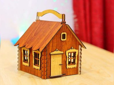 图纸封面-房屋模板 木制房屋形状方框 3mm 矢量文件