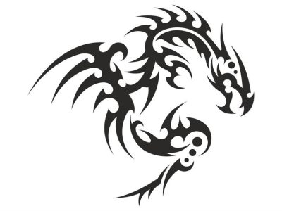 图纸封面-龙剪影矢量图