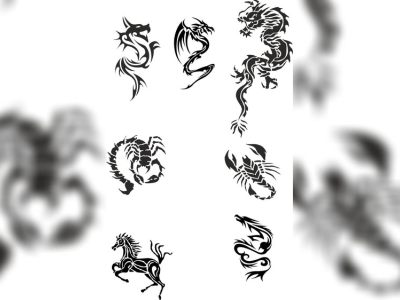 图纸封面-部落龙纹身图案激光切割 CDR 文件