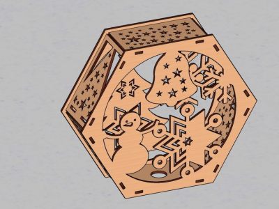 图纸封面-3d 圣诞木雕灯 Diy 圣诞主题灯
