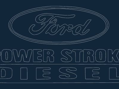 图纸封面-Power Stroke Diesel 3（小型）徽标设计 DXF矢量文件