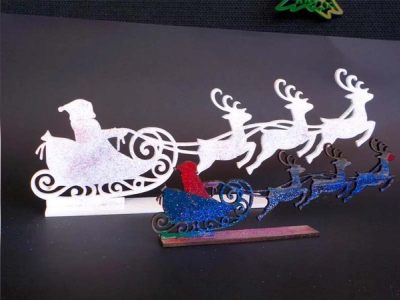 图纸封面-圣诞装饰圣诞雪橇模板 矢量文件