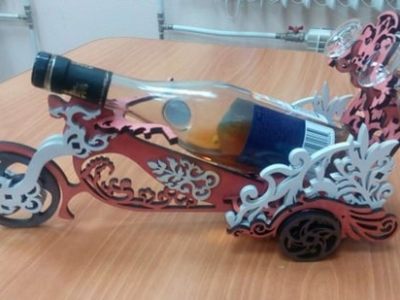 图纸封面-3D 木制拼图三轮车水瓶架（带玻璃杯架 CDR 文件