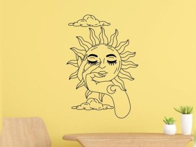 图纸封面-太阳与手墙壁艺术装饰