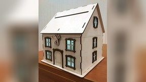 图纸封面-适合激光切割的木制房屋存钱罐