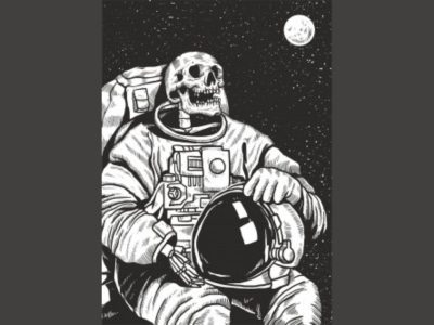 图纸封面-骷髅宇航员剪影